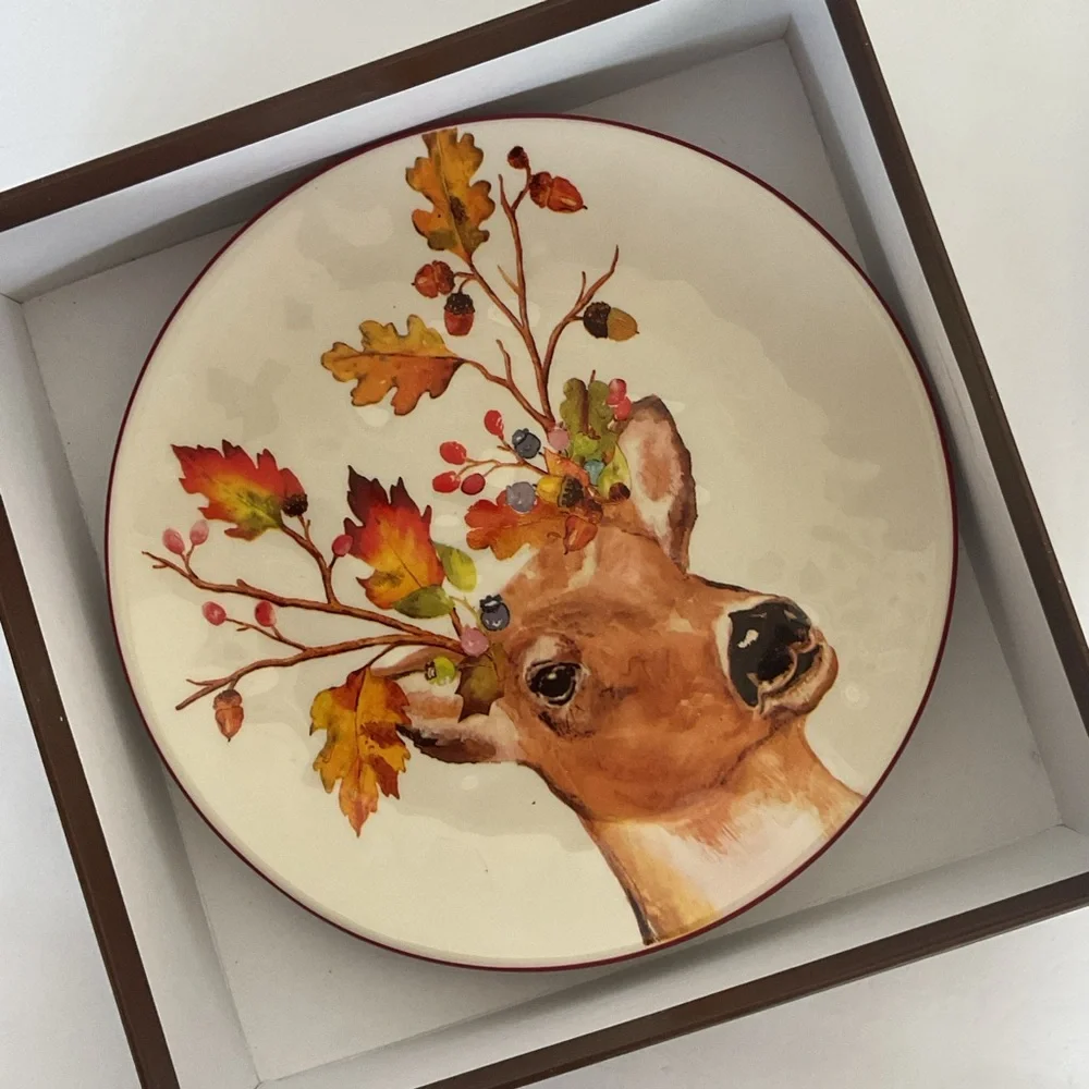 Pier 1 Harvest Garden Critters Salad Plates set of four NWT